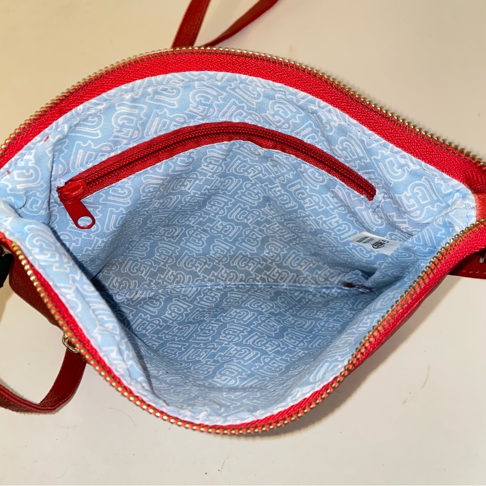 Red St Louis Cardinals MLB Crossbody Purse Bag Detachable Strap Gold Hardware - Picture 10 of 13